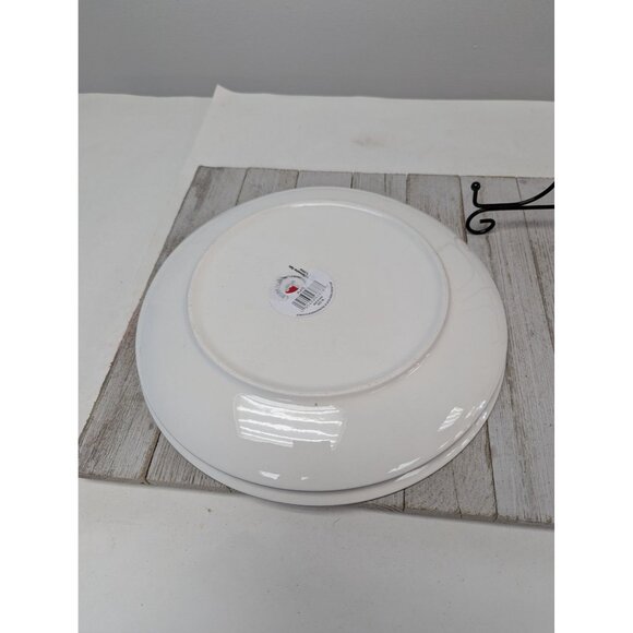 Royal Norfolk Black White Set Of 2 Mediterranean Dinner Plates 10 1/2" - Picture 6 of 6